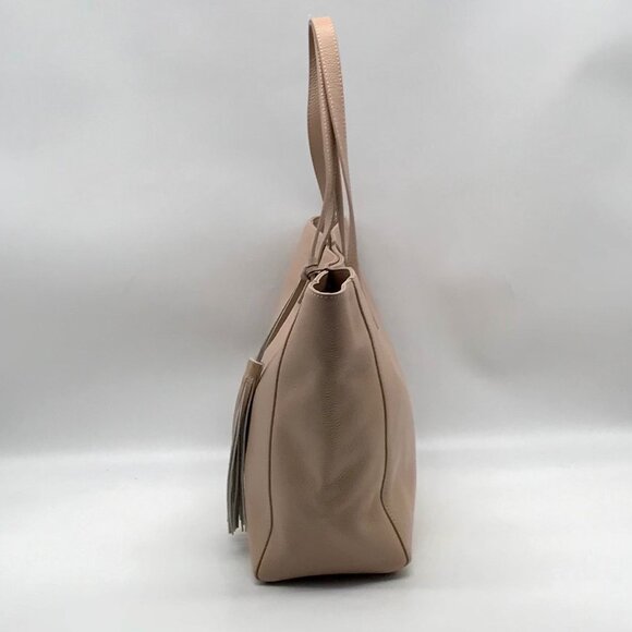M.I.L.A Beige Large Tassel Tote Bag - Picture 3 of 10